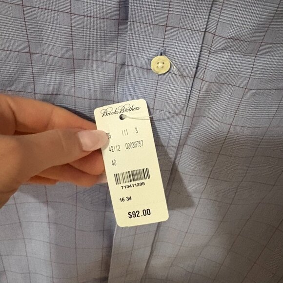 NWT Brooks Brothers Regent Non Iron 100% American Supima Cotton Shirt - 16 34 - Picture 2 of 3